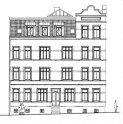 Zeichnung Ausfhrungsplanung: Umbau Dachgeschoss und Fassadenmodernisierung in Hamburg